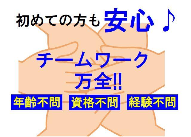 年齢・資格・経験は問いません。チームワーク万全なので初めての方も安心♪