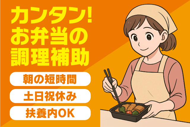 調理補助スタッフ お弁当の盛り付け 土日祝休み 短時間 パート｜(株)TO｜愛媛県松山市桜ケ丘