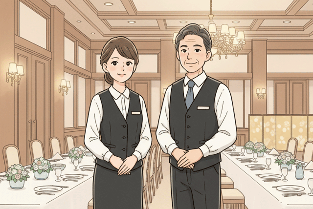 接客スタッフ 宴会準備・片付け 未経験歓迎 夕方から パート｜にぎたつ会館｜愛媛県松山市道後姫塚