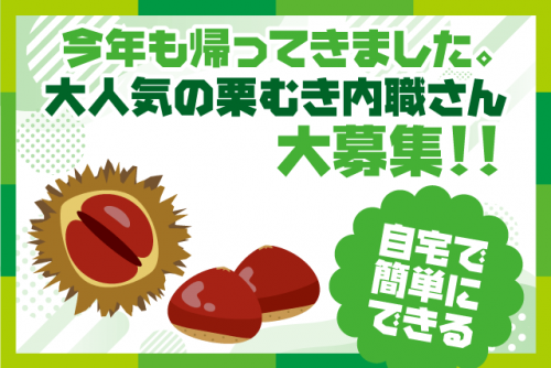 栗の皮むき・仕上げ 自宅で簡単軽作業 副業や定年後の副収入に最適な内職｜(株)アグシス 南予｜愛媛県大洲市内